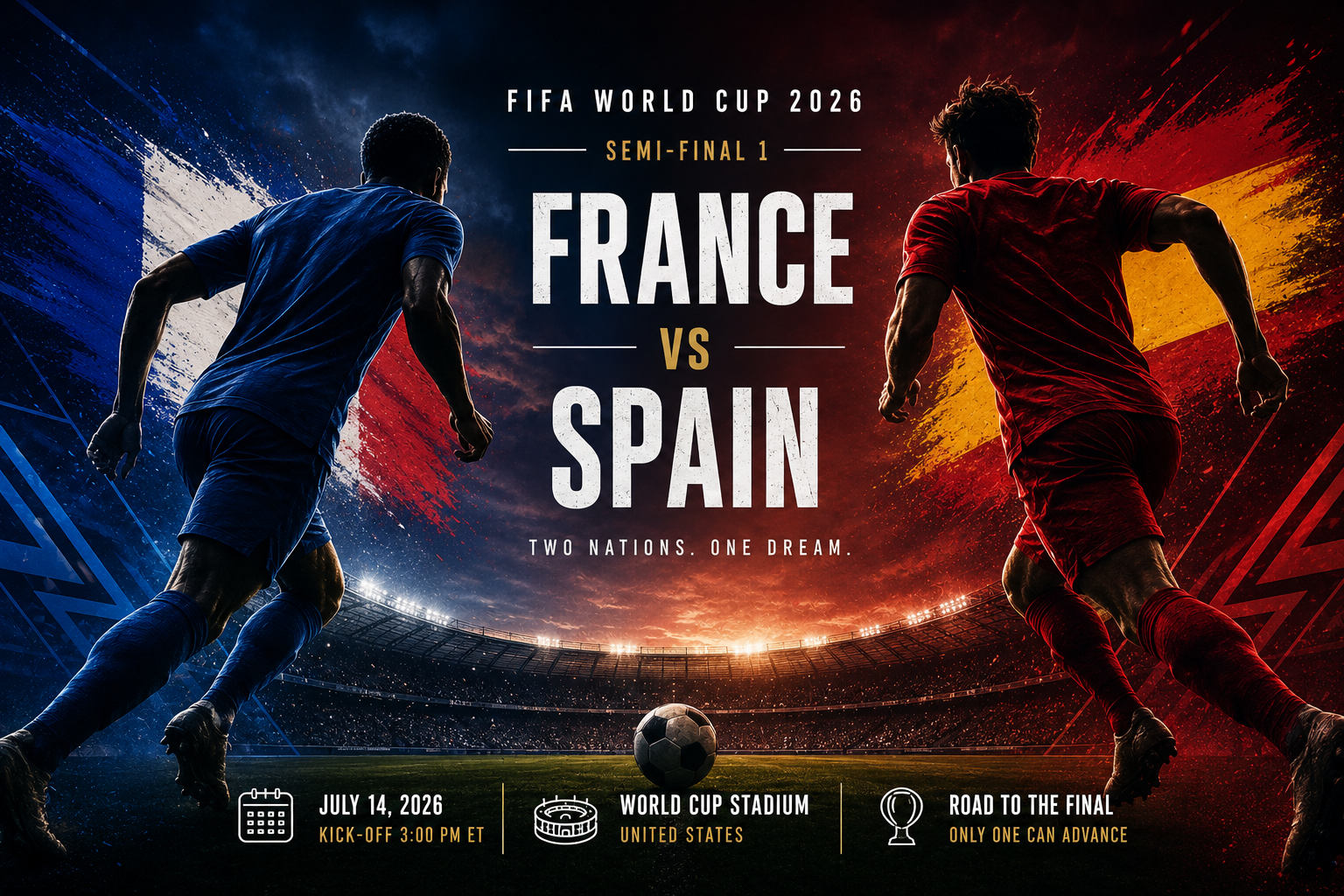 France vs Spain — FIFA World Cup 2026 Round of 32